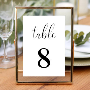 Carte de Table de Mariage Élégante Simple Minimali
