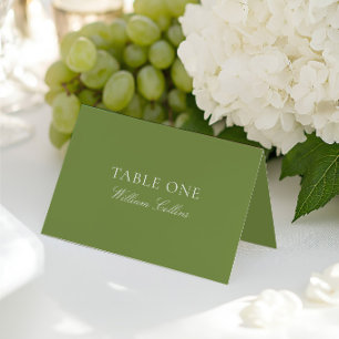 Carte de Table de Mariage Élégante Vert Sauge Mode
