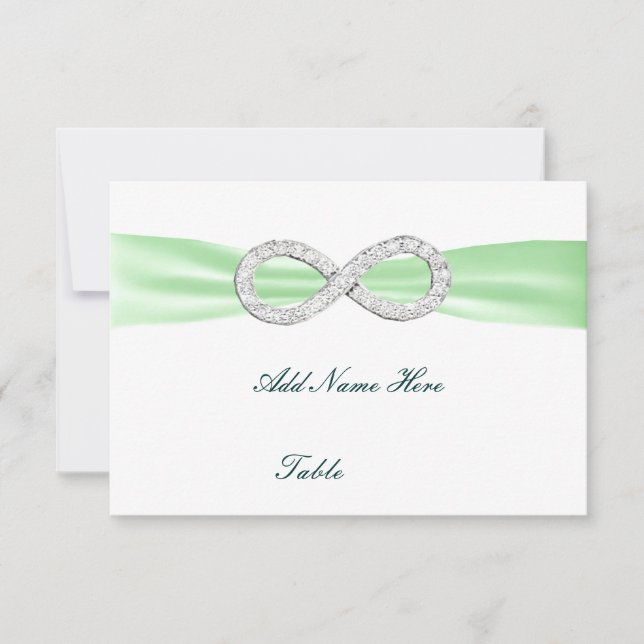 Carte de table de mariage Green Diamond Infinity (Devant)