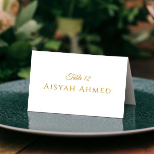 Carte de table de mariage islamique élégante en éc