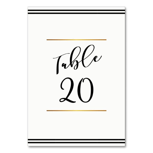 Carte de table de mariage noir et blanc (Par défaut)