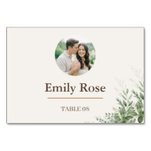 Carte de table de mariage personnalisée Botanique