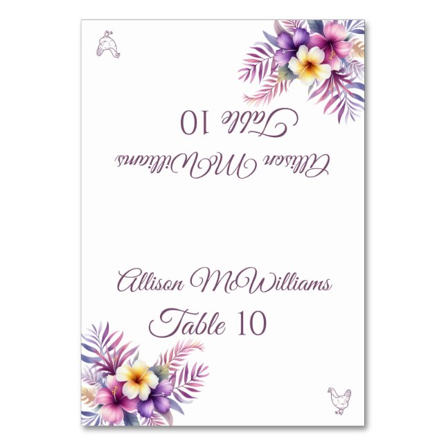 Carte de table de mariage - Romance Insulaire - Vo (Par défaut)