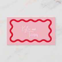 Carte de table de mariage rose plat
