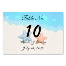 Carte de table de mariage Seashells Beach