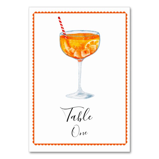 Carte de table de numéro Aperol Spritz (Par défaut)