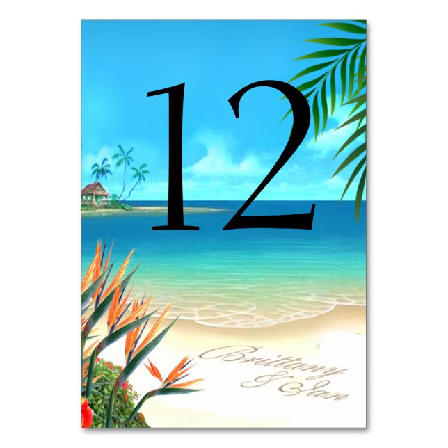 Carte de table de plage exotique DEMANDEZ-MOI 4 NO (Par défaut)