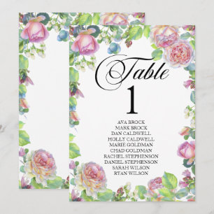 Carte de table de plan de siège Calligraphie charm