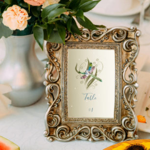 Carte de table de réception à libellules bijoux
