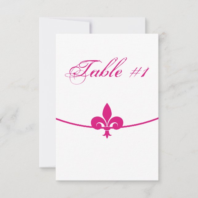 Carte de table de réception Magenta Fleur de Lis (Devant)