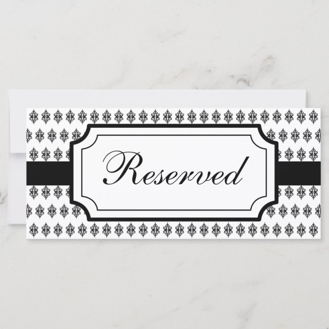 Carte de table de réservation de mariage élégante (Devant)