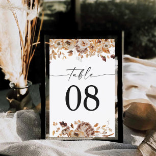 Carte de table de Thanksgiving aux feuilles d'auto
