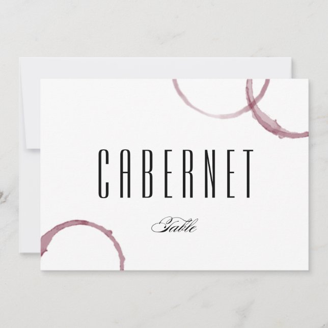 Carte de table de vignoble de la cave aux taches d (Devant)