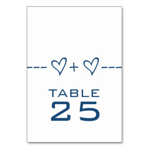 Carte de table d'équation de coeur bleu