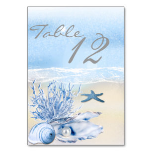 Carte de table Dream Shore Beach Very Blue Mariage