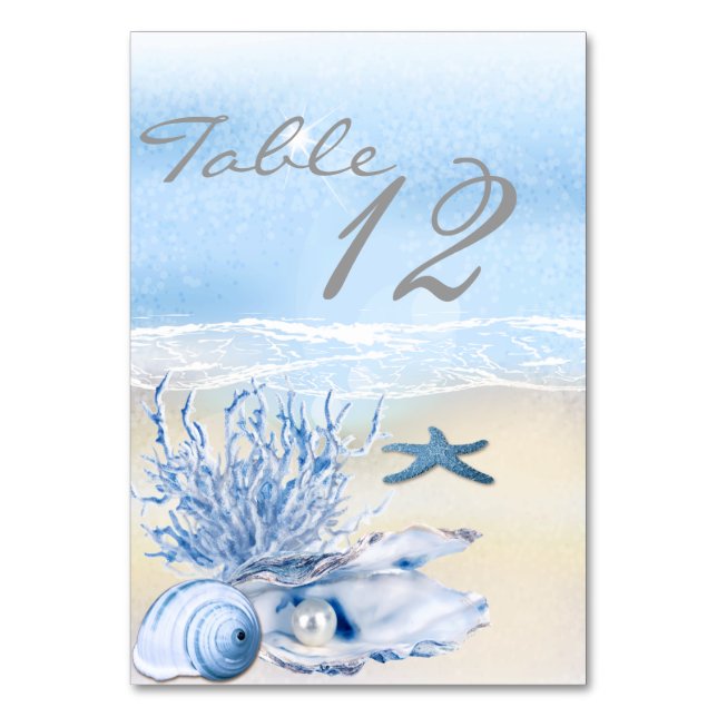 Carte de table Dream Shore Beach Very Blue Mariage (Dos)