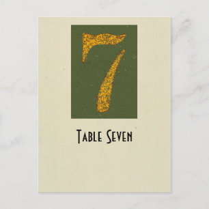 Carte de table du numéro 7 de photo