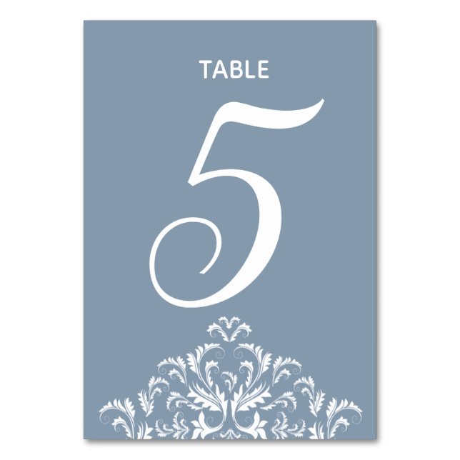 Carte de table Dusty Blue élégant Damask (Par défaut)