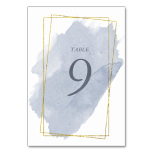 Carte de table Dusty Gold et Blue Mariage