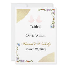 Carte de table élégante à motif floral pour mariag