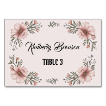 Carte de table élégante pour mariage avec motifs f