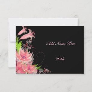 Carte de table élégante romantique rose florale