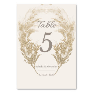 Carte de table en herbe de Pampa