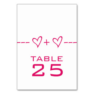 Carte de table Équation Coeur rose