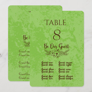 Carte de table et marque-place Pistache et Chocola