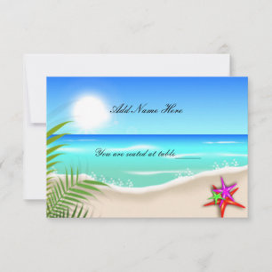Carte de Table Étoile de Mer Colorée de Plage