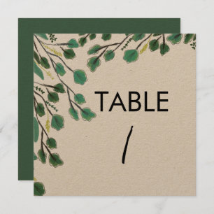 Carte de table Eucalyptus à la main