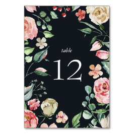 carte de table fleur élégante bleu marine bloom de