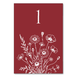 Carte de table fleur sauvage Elegance-Mariage