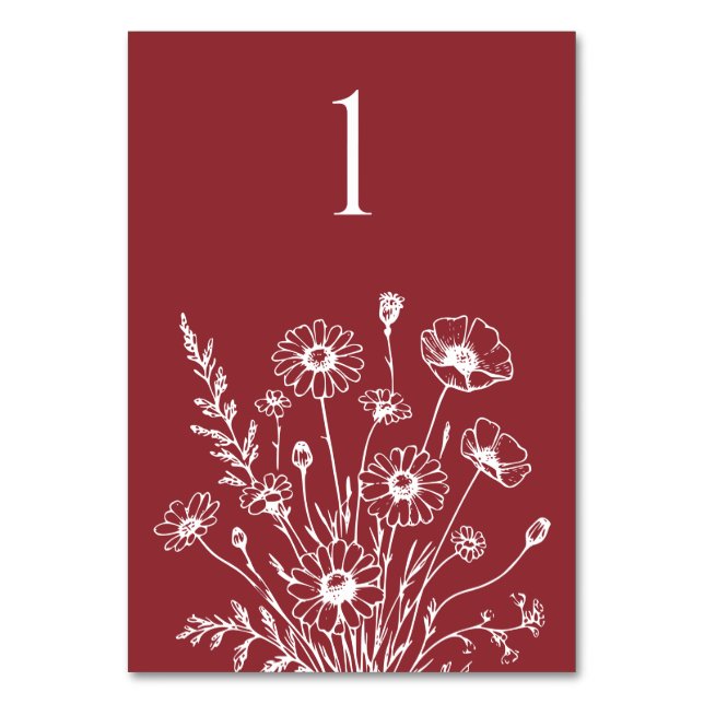 Carte de table fleur sauvage Elegance-Mariage (Par défaut)
