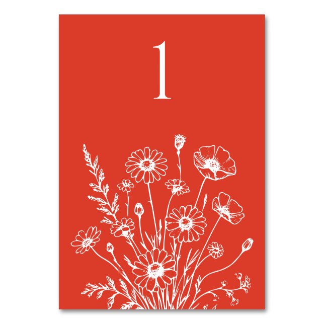 Carte de table fleur sauvage Elegance-Mariage (Par défaut)