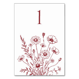 Carte de table fleur sauvage Elegance-Mariage