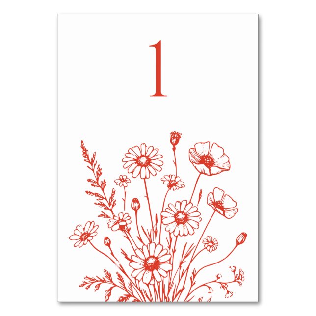 Carte de table fleur sauvage Elegance-Mariage (Par défaut)