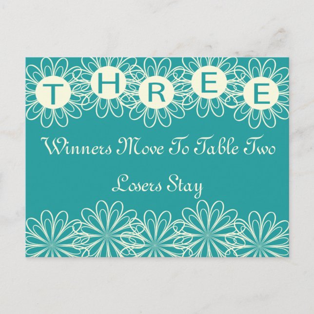 Carte de table Fleurs Bunco #3 (Devant)