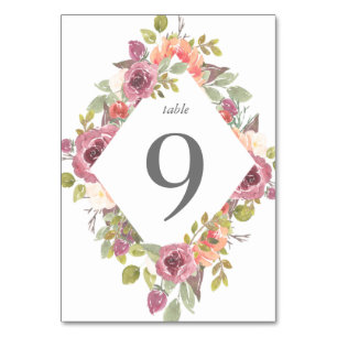Carte de table florale d'été vibrant