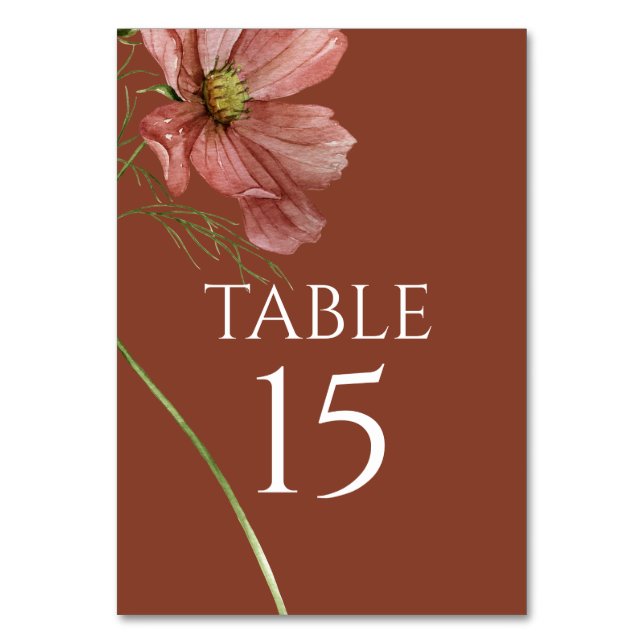 Carte de table florale en terre cuite simple moder (Par défaut)