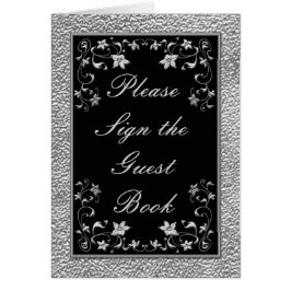 Carte de table florale noire et en eau douce