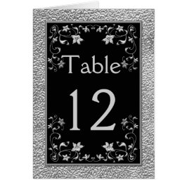 Carte de table florale noire et en eau douce
