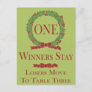 Carte de table Holly Wreath Bunco #1