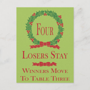 Carte de table Holly Wreath Bunco #4