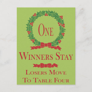 Carte de table Holly Wreath Christmas Bunco One