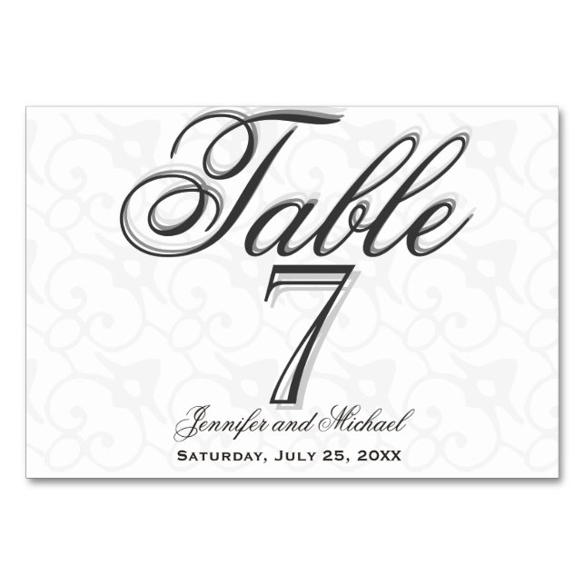 Carte de table horizontale personnalisée (Devant)