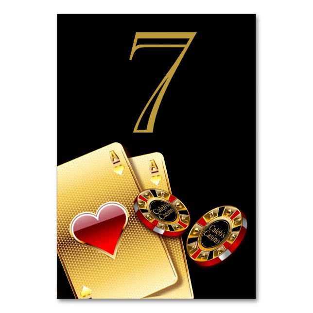 Carte de table Las Vegas Casino DEMANDER DES NOMS  (Par défaut)