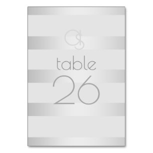 Carte de table mariage Bandes argentées lumineus
