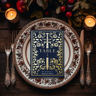 Carte de table Mariage Blue Royal Medieval