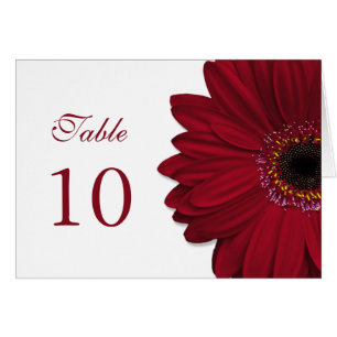 Carte de table Mariage Deep Red Gerbera Daisy